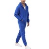 JIHUILAI bLue Grey Men's Tracksuits 2 Piece Sweat Suits Full