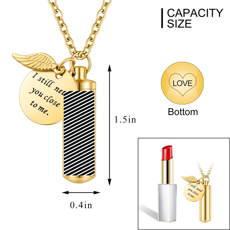 abooxiu Cylinder Urn Necklace for Ashes Cremation Jewelry/Keychain for human