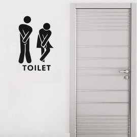 DIY Waterproof Removable Washroom Toilet Bathroom WC Sign Door Accessories Wall Sticker Home Decor