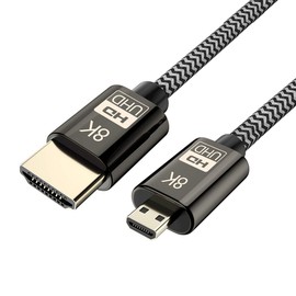 xiwai Micro HDMI to HDMI 2.1 Ultra HD UHD 8K 60Hz 4K 120Hz Cable 48GB HDMI Cable for Camera Tablet (1.5M)