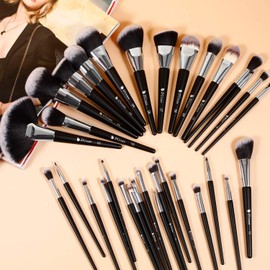 DUcare Professional Makeup Brush Set, 32 Pieces, Makeup Brush Set, Premium Synthetic Kabuki Foundation Blending Makeup Brush Set, Concealer, Eyeshadow, Make Up Brush Gifts for Women, Black