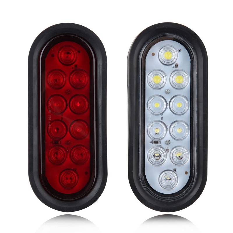 6Pcs 6 Inch Oval LED Trailer Tail Lights 10 LED,