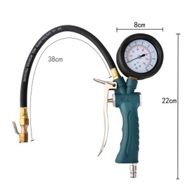 ZHONG AN Professional Tyre Inflator Compressed Air Pressure Gauge with 360° Rotating Pressure Gauge for Car Motorcycle Bicycle Car Truck (10bar)