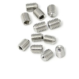M6 x 5mm Stainless Steel Socket Set Screws Hexagon Socket Flat Head Set Screws Hexagon Socket Drive Headless Screws, Pack of 30