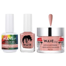 WAVEGEL Soak-Off Gel, Nail Lacquer & Acrylic/Dip Powder Matching Set - Simplicity Collection - #P133 Meet Me At Our Spot