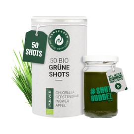 Hansegrün - Organic Green Gut Shots (Pack of 50) - Superfood Powder with Barley Grass - Vegan Greens for Gut Health¹ - With Chlorella & Nettle - 100% Genuine Ingredients for Daily Preparation