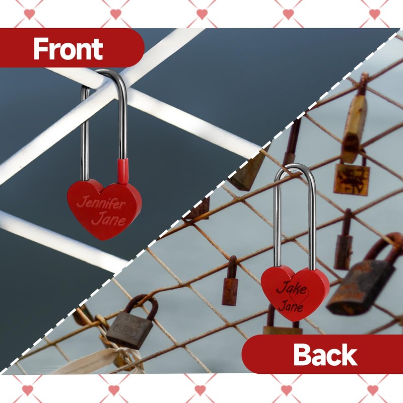 Gradleen Keyless Love Lock Single Heart Padlock,15PCS Red 3.5" 50mm