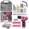 LIRFIX 110-Piece Pink USB Charging Electric Screwdriver Set - Low-Power