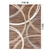 Rugshop Modern Wavy Circles Design Area Rug, Non-Shedding Carpet for