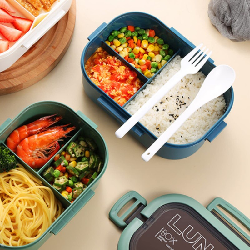 1200ml Bento Box, Double Layer Bento Box Adult Lunch Box,