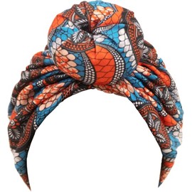 TouchUps Hair Bun Cap Hair Protection Head Wrap Hairbun Cap Wrap African Turban Pattern Headwrap Headscarf Teal