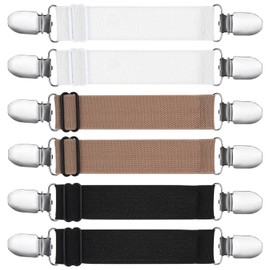Aeaocvo Pack of 6 Cardigan Clip Elastic Dress Cinch Clip Women's Braces Clips for Jumper Dresses Shirts Jackets (Black + White + Brown), Metal