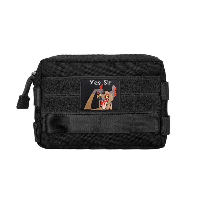 Yes Sir 面白いハイエナ 敬礼 ベルクロ ワッペン 刺繍 ワッペン サバゲー ミリタリー