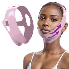 GGUFAY Wiederverwendbarer Chin Strap,V-förmiges Kinn Gesichtsstraffungsband,Face-Lifting Maske für Frauen,Lila