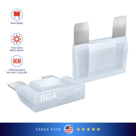 CARAX Glow Fuse – Premium Fuse Maxi Large Blade – Kit Assortment – Glow When Blown LED Automotive Fuse – Smart Auto Glow Fuse Easy Identification (80A - 1pcs - Maxi Blade Glow Fuse)