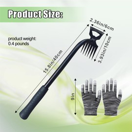 2Pcs Gardening Hand Weeder Tools, 2024 New Weeding Artifact Uprooting Weeding Tool, Manganese Steel Weed Removal TooL, 6 Teethes Dual Purpose Manual Weed Pulling Tool for Yard and Garden (Black)