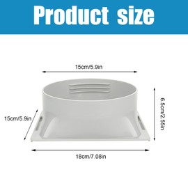5.9 inch Portable Air Conditioner Exhaust Hose Coupler Window Adapter A/C Connector,A/C Coupler Connector,AC Unit Tube Connector Air Conditioning Accessories & Parts Window Adapter (5.9Inch-Square)