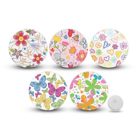 iFunyo 30 Pack Libre 3 sensors Covers,Waterproof & Sweatproof Fabric CGM Patches for Libre 3 & Plus,Latex-Free & Hypoallergenic Last for 15 Days,Butterfly & Bloom