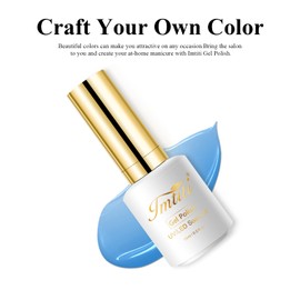 Imtiti Jelly Gel Nail Polish, 1 Pcs 0.5 Fl Oz Blue Jelly Gel Polish Soak Off LED U V Nail Gel Polish Sheer Transparent Gel Nail Polish DIY Nail Art Starter Manicure Salon Gel Nail Kit for Women Girls