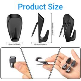 LEIFIDE Cubicle Hooks Fabric Panel Wall Hooks Cubicle Clips Picture Hangers for 40 Lbs Office Home Kitchen Room Board Hanging Supplies(Black,10 Pieces)