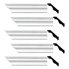 Renovator's Supply Cornice White Urethane Pleasance Simple Design 5 Pieces Totaling 480" Length