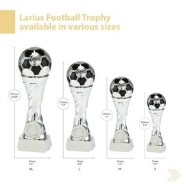 Larius Football Cup Award Trophy in Gold and Silver (without Desired Text, Silber, L)