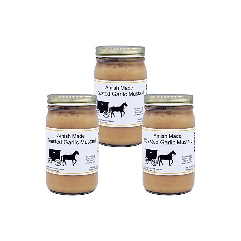 Amish Mustards Roasted - Garlic - 7 Oz Jar -