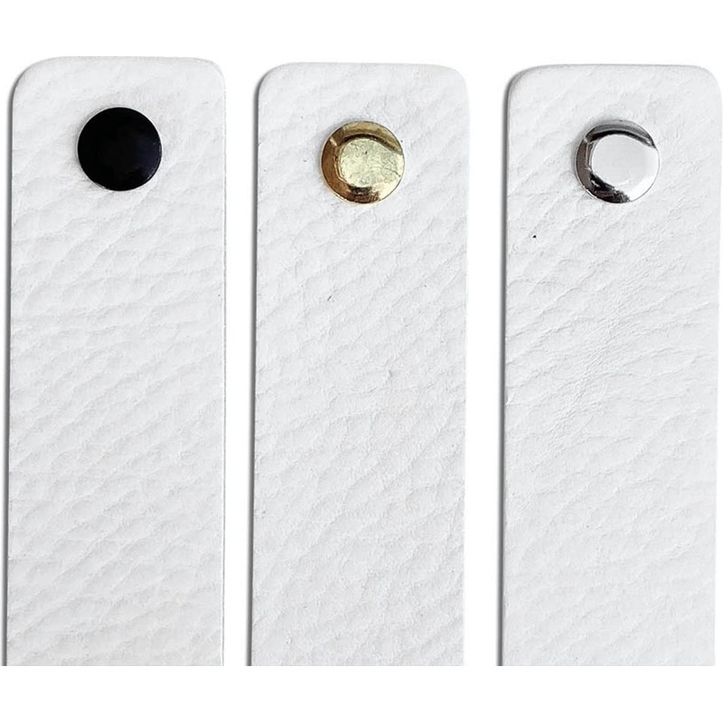 Brute Strength - Leather Drawer Pulls - White - 4