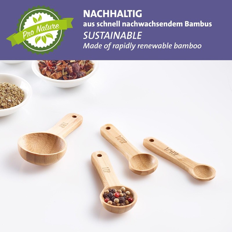 Westmark Woody Measuring Spoons Set - 4 Premium Measuring Spoons