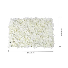 EnSyuSuMa 20 Piece White Flower Wall 24x16, White Artificial Flower Silk Fabric Wall Panels Decor for Outdoor Indoor Engagement Birthday Party Wedding 24x16 Inch (White+20 PCs)