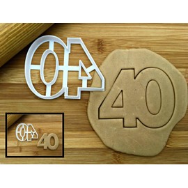 Sweet Prints Inc Number 40 Cookie Cutter - Dishwasher Safe (3" tall)