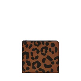 Fossil Women's Small Bifold, Black/Leopard, One Size