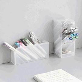 Titular del bolígrafo for el Escritorio Big Desk Pen Organizer for Office School Home Supplies Translucent Pen Organizer Storage for Office School... 