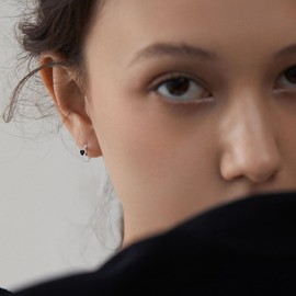 Starchenie Heart Black Onyx Hoop Earrings for Women 925 Sterling Silver 16mm Dainty Small Twisted Knot Huggie Hoop Earrings Jewelry Gift