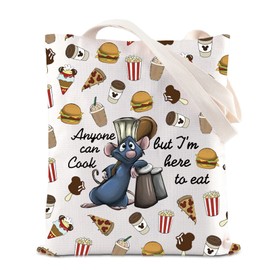 Remy Quote Gift Anyone Can Cook Quote Makeup Bag Pixar Ratatouille Gift Remy Inspired Zipper Pouch Mouse Chef Cosmetic Bag akeup Bag (Anyone Tote)