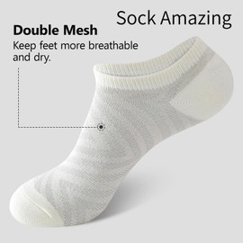 Sock Amazing Unisex Bamboo Rayon No Show Socks 8 Pairs White Ankle Sock for Men Woen Non Slip Low Cut Sock Super Soft Sock Size 9-11