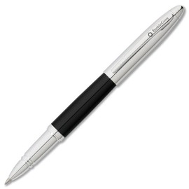 Cross Lexington Rollerball Pen Gel Ink Ballpoint Pen (Fine) in Blister Packaging Black/Chrome