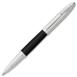 Cross Lexington Rollerball Pen Gel Ink Ballpoint Pen (Fine) in Blister Packaging Black/Chrome