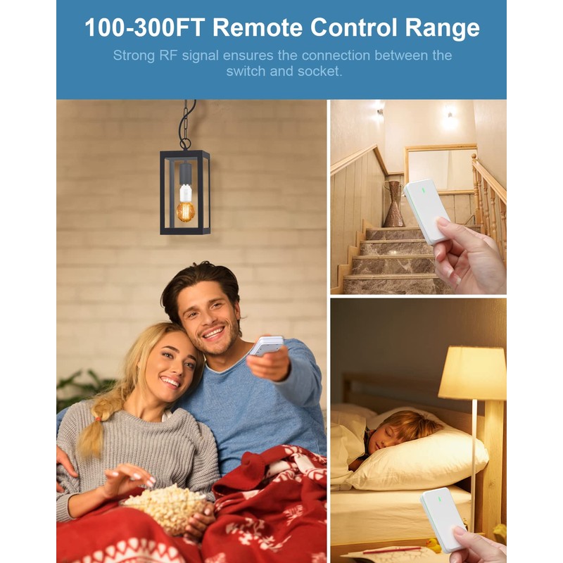 HAPYTHDA Remote Control Light Socket for 500W E26/E27 Bulb Base