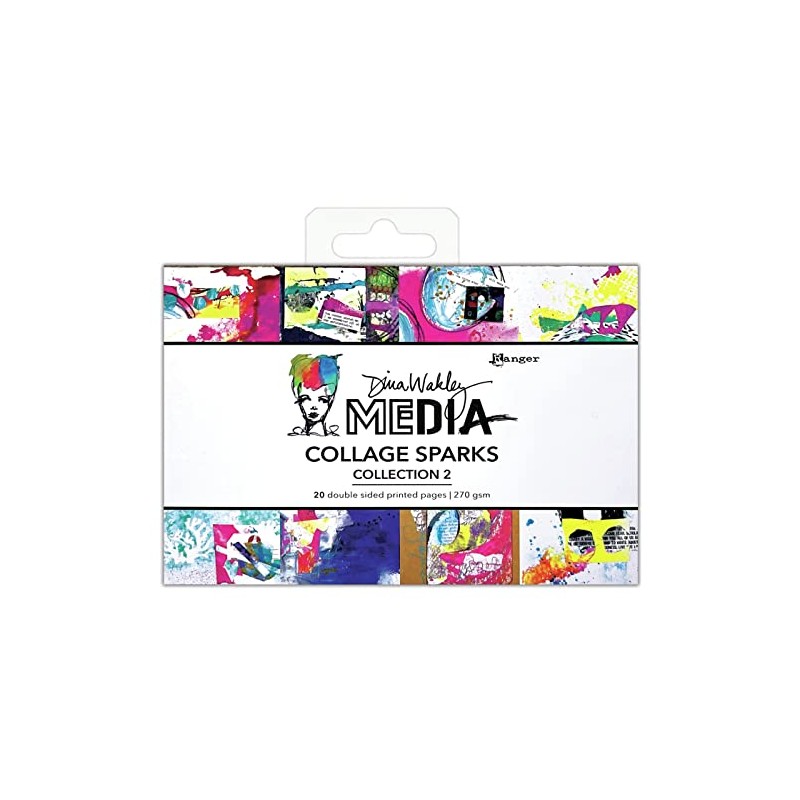 Dina Wakley Media Collage Sparks 6"X4" 20/Pkg-Collection 2