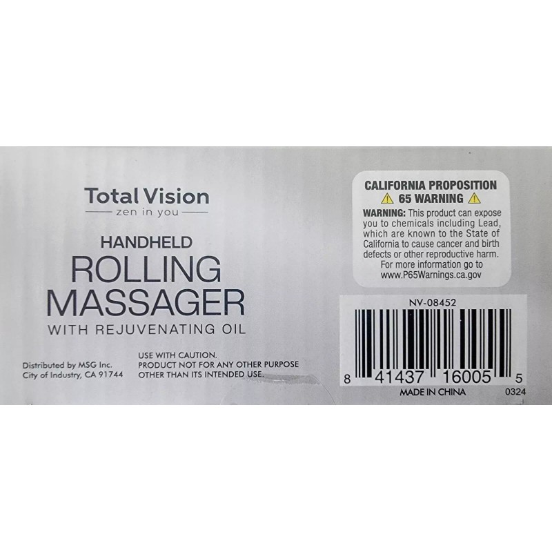 Total Vision Handheld Rolling Massager with Rejuvenating Lavender Oil -