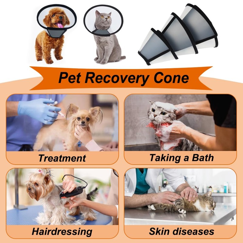 Vivifying Cat Cone, Adjustable Recovery Pet Cone, Three Sizes Lightweight