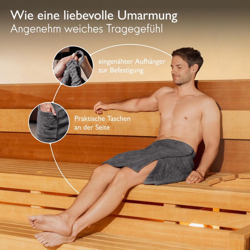 Liebenstein® Men's Premium Sauna Kilt with Buttons - Made of