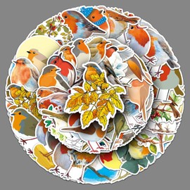 Mockingbird Stickers 50 Pcs Waterproof Cute Cartoon Animal Sticker for Water Bottle Laptop Car Bike Skateboard Motorcycle Computer Luggage,Vinyl Funny Bird Sticker for Teens Adults