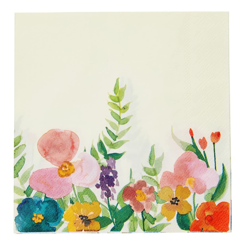 Paquete de 100 servilletas de papel florales de estilo clásico