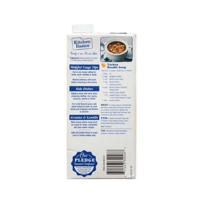 Kitchen Basics Original Turkey Stock, Gluten Free, 32 oz. Carton,