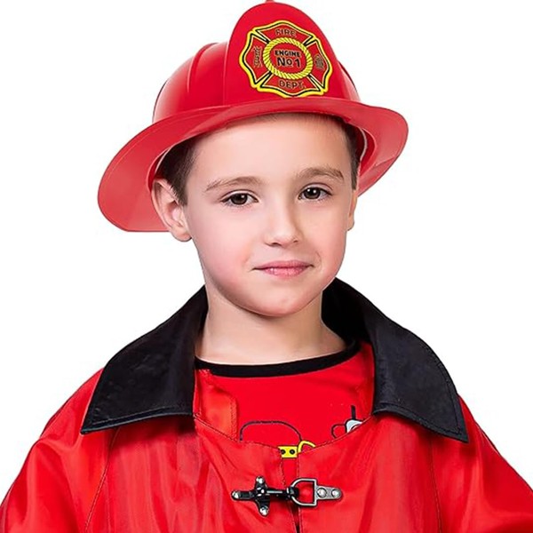 Kangaroo Firefighter Hat Pretend Play Toy Dress Up Fireman Plastic Red Hat I Fire Helmet Accessories I Perfect for Halloween
