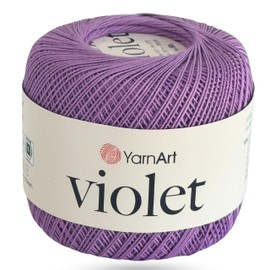 YarnArt Violet – 100% Mercerized Cotton Crochet & Knitting Yarn – Soft & Durable Lace Thread for Embroidery, Doilies & DIY Crafts – 1 Skein (50g, 282m) (6309)