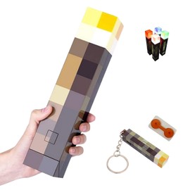 Lámpara de Antorcha, Linterna de Luz de Piedra Café. Cuatro Modos de Luz, Incluye un Llavero, Ideal para Sala de Juegos, Habitaciones Infantiles y Cosplay. Lluminación Nocturna.