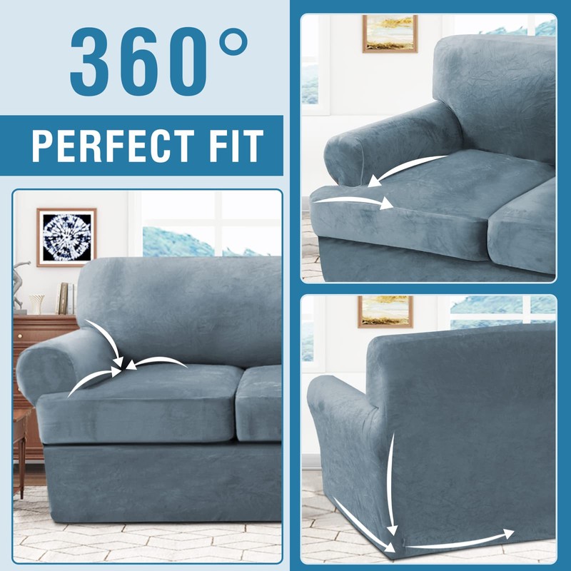 H.VERSAILTEX Sofa Cover 4 Piece T Cushion Sofa Slipcovers Thick